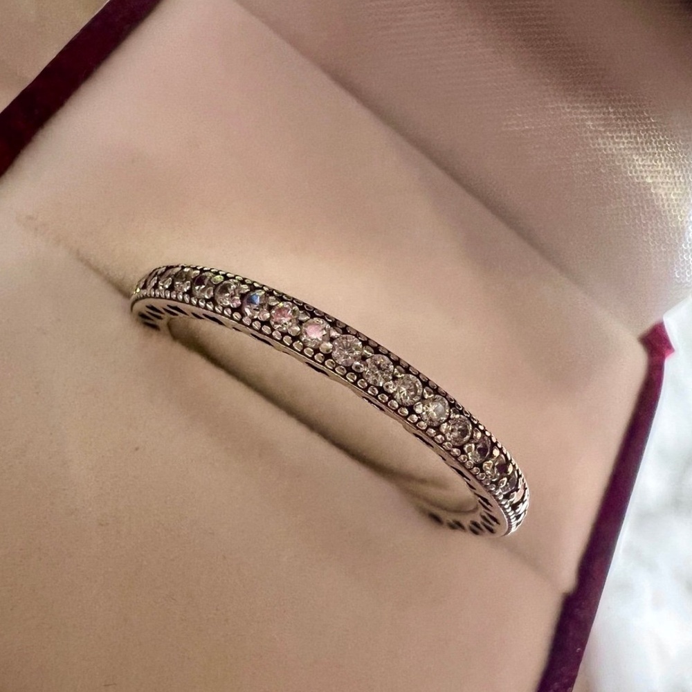 ❌SOLD❌Pandora Sparkle and Hearts CZ Eterity Ring Size 9 - Hard to find size! - Picture 10 of 16